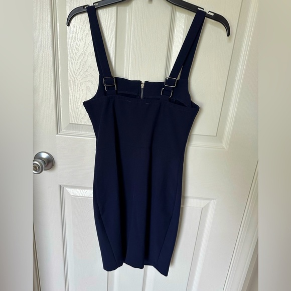Kingston Blue Asymmetrical Sheath Dress Square Neck Sleeveless - Picture 7 of 7
